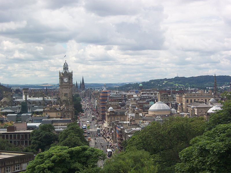 View of Princes Street from Calton Hill. View of Princes Street from Calton Hill.